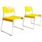 Modern Metal Yellow Omstak Chairs by Rodney Kinsman for Bieffeplast, 1970s, Set of 2 1