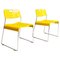 Moderne gelbe Omstak Stühle aus Metall von Rodney Kinsman für Bieffeplast, 1970er, 2er Set 1