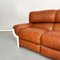 Mid-Century Italian Brown Leather Plastic Sofa Flou by Betti Habitat Ids, 1970s 5