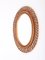 Mid-Century Italian Oval Curved Rattan and Bamboo Double Framed Mirror, 1960, Image 8
