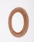 Mid-Century Italian Oval Curved Rattan and Bamboo Double Framed Mirror, 1960, Image 12