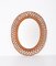 Mid-Century Italian Oval Curved Rattan and Bamboo Double Framed Mirror, 1960 4