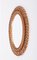 Mid-Century Italian Oval Curved Rattan and Bamboo Double Framed Mirror, 1960, Image 2