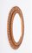Mid-Century Italian Oval Curved Rattan and Bamboo Double Framed Mirror, 1960, Image 7