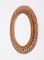 Mid-Century Italian Oval Curved Rattan and Bamboo Double Framed Mirror, 1960, Image 5