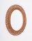 Mid-Century Italian Oval Curved Rattan and Bamboo Double Framed Mirror, 1960 13