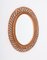 Mid-Century Italian Oval Curved Rattan and Bamboo Double Framed Mirror, 1960, Image 13