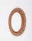 Mid-Century Italian Oval Curved Rattan and Bamboo Double Framed Mirror, 1960, Image 11