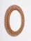 Mid-Century Italian Oval Curved Rattan and Bamboo Double Framed Mirror, 1960 9