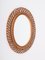 Mid-Century Italian Oval Curved Rattan and Bamboo Double Framed Mirror, 1960, Image 9