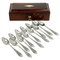 Antique Dutch Spoon Box in Wood with 12 Silver Spoons, Image 1