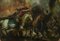 Battle Scene with Horses, 19th-Century, Oil on Glass, Framed 9