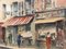 René Pierre Louis de Olinda, Place du Tertre in Montmartre, 1940, Watercolor on Paper, Framed, Set of 2 6