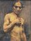Alain Beaufreton, Academic Nude Male, 20th-Century, Oil on Panel, Framed 2