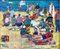 Robert Savary, Beach Scene Painting, 1930, Oil on Canvas, Framed, Image 1