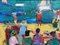 Robert Savary, Strandszenen-Gemälde, 1930, Öl auf Leinwand, gerahmt 3