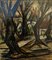 Henry D. Anty, Forest Houses, 20th-Century, Oil on Canvas, Framed 1