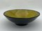 Round Flat Yellow & Black Ceramic Bowl by Carlos Fernandez, 1951 4