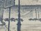 Yonosuke Hoshizaki, View of Pont Alexandre III, 1951, Charocal, Framed, Image 8