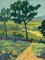 Jean Paul Savigny, Pointillism Landscape à la Barriere, Öl auf Leinwand, 20. Jh., Gerahmt 9