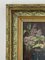 Leininger, busto e bouquet di fiori, XIX secolo, olio su pannello, Immagine 3