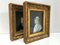 Portrait Paintings of a Couple, 19th-Century, Oil on Paper, Framed, Set of 2 2