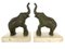 Art Deco Marble Elephant Bookends, 1930s, Set of 2 1