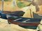 Fernand Alberic Daucho, Barcos varados, 1947, óleo sobre papel, Imagen 8
