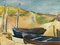 Fernand Alberic Daucho, Barche arenate, 1947, olio su carta, Immagine 3
