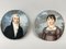 Miniature Portrait Paintings, 19th-Century, Oil on Paper, Framed, Set of 2 3
