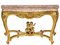 Console 4 Legs Table with Eme Gold Leaf & Griotte Marble 1