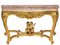 Console 4 Legs Table with Eme Gold Leaf & Griotte Marble, Image 1
