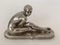 Art Deco Bronze Argente Crouching Woman the Surprise by De Possesse, 1930s 2