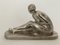 Art Deco Bronze Argente Hockende Frau die Überraschung von De Possesse, 1930er 7