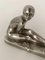 Art Deco Bronze Argente Crouching Woman the Surprise by De Possesse, 1930s 6