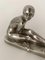 Art Deco Bronze Argente Hockende Frau die Überraschung von De Possesse, 1930er 6