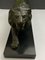 Art Deco Bronze Löwe auf schwarzem Marmor von E Guy, 1930 4
