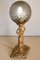 Lámpara de mesa Liberty modernista antigua con esfera de cristal, década de 1900, Imagen 4