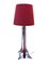 Lampada da tavolo vintage in cristallo rosso, Italia, Immagine 6