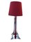 Lampe de Bureau Vintage en Cristal Rouge, Italie 1