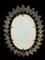Miroir Soleil Mid-Century Ovale en Feuille de Chêne, 1950s 12