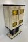 Italian Art Deco Parchment, Black Lacquer & Gold Murano Glass Bar Cabinet, 1940s 5