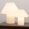 Vintage Mushroom Table Lamp With Satin White Murano Glass, Italy 8