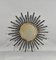 Gilt & Black Sunburst Mirror by Gilbert Poillerat for Chaty Vallauris, 1950s, Image 1