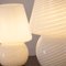 Vintage Murano Glas Mushroom Tischlampe mit Spiral White Filigree, Italien 10