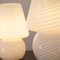 Lampe de Bureau Champignon Vintage en Verre de Murano avec Spirale Blanche, Italie 10