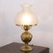 Vintage Brass Table Lamp With Double Lampshade, Image 3