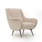 Mid-Century Velvet Armchair with Tapered Legs, 1950s, Image 1