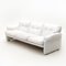 Midcentury Coronado 3-Seater Sofa in White Leather by Afra & Tobia Scarpa for B&B Italia, 1960s 3