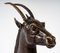 Bronzierte Gusseisen Skulptur von Oryx Kopf, frühes 20. Jh 5